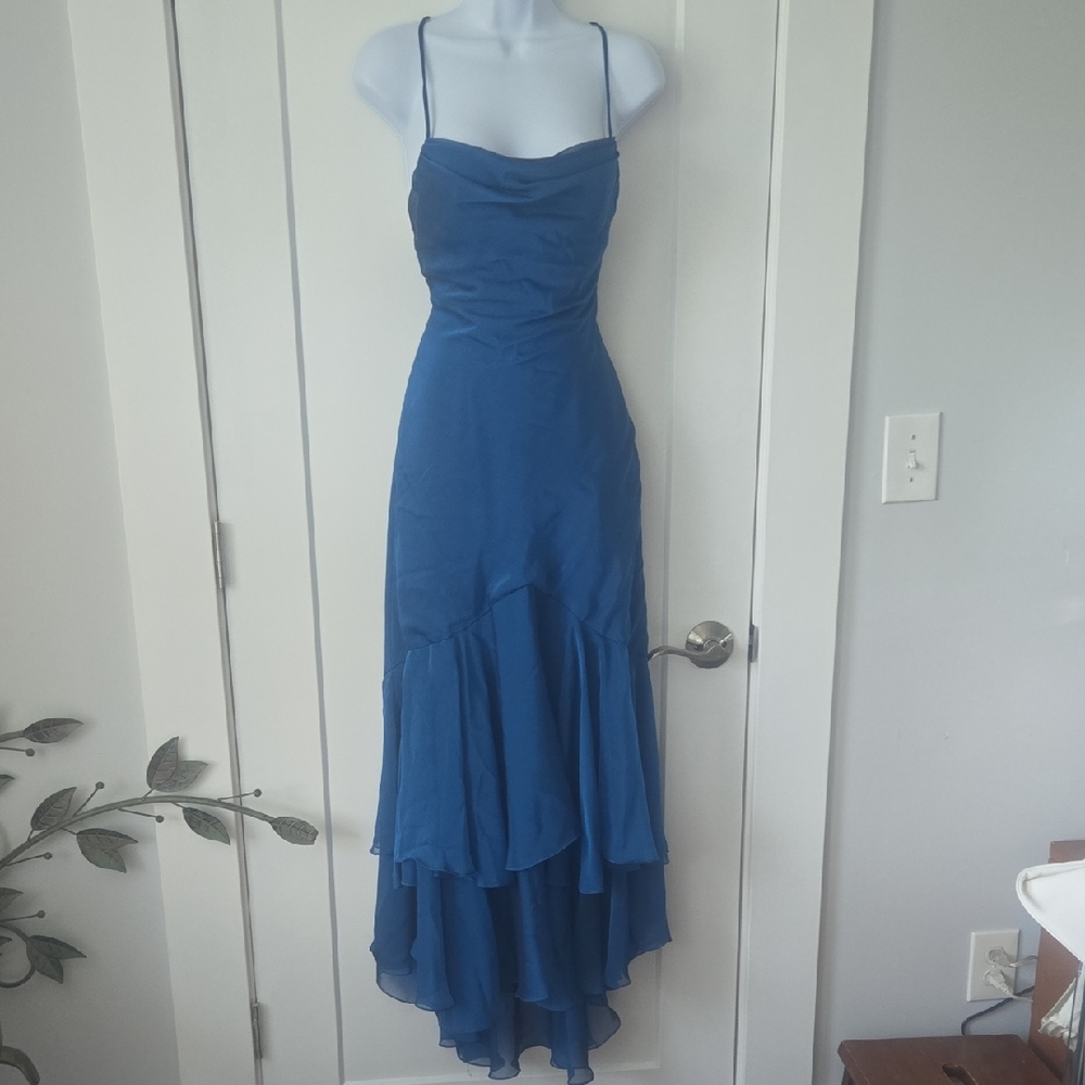 Elegant Blue Asymmetrical‎ Dress